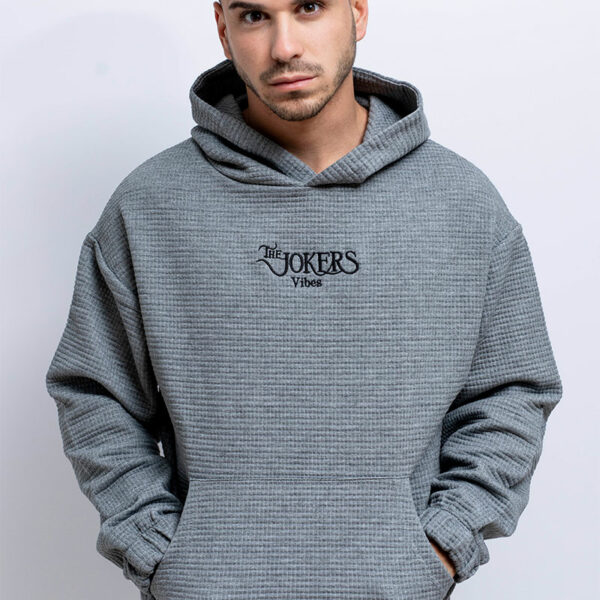 Sudadera Capucha Jackard Gris