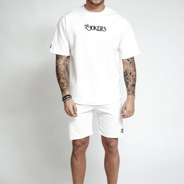 Set T-shirt + Bermuda Shirt White Ivory Oversize