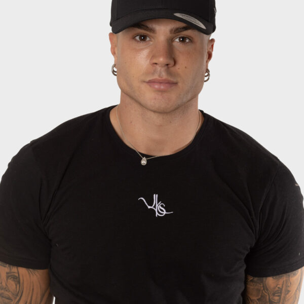 Black Curved Cap with Embroidered Logo