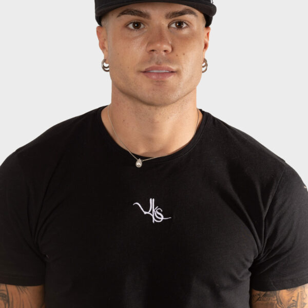 Black Flat Cap with Embroidered Logo