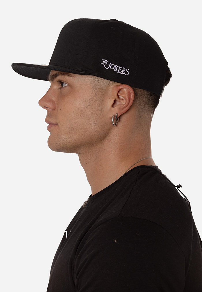 Black Flat Cap with Embroidered Logo - Image 4