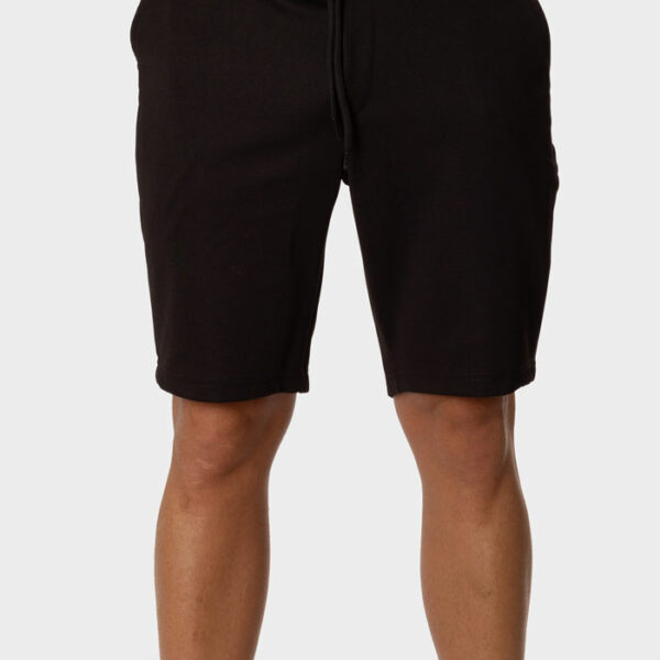 Bermuda Chándal Hombre Negra con Ojales Metálicos Pantalón Corto Deportivo
