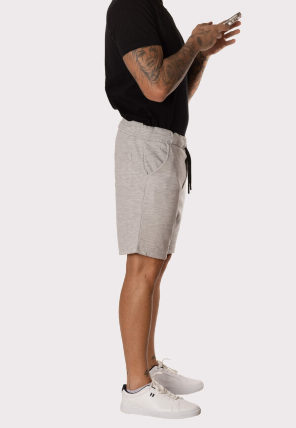 Bermuda Chándal Hombre Gris Claro Pantalón Corto Deportivo - Image 3