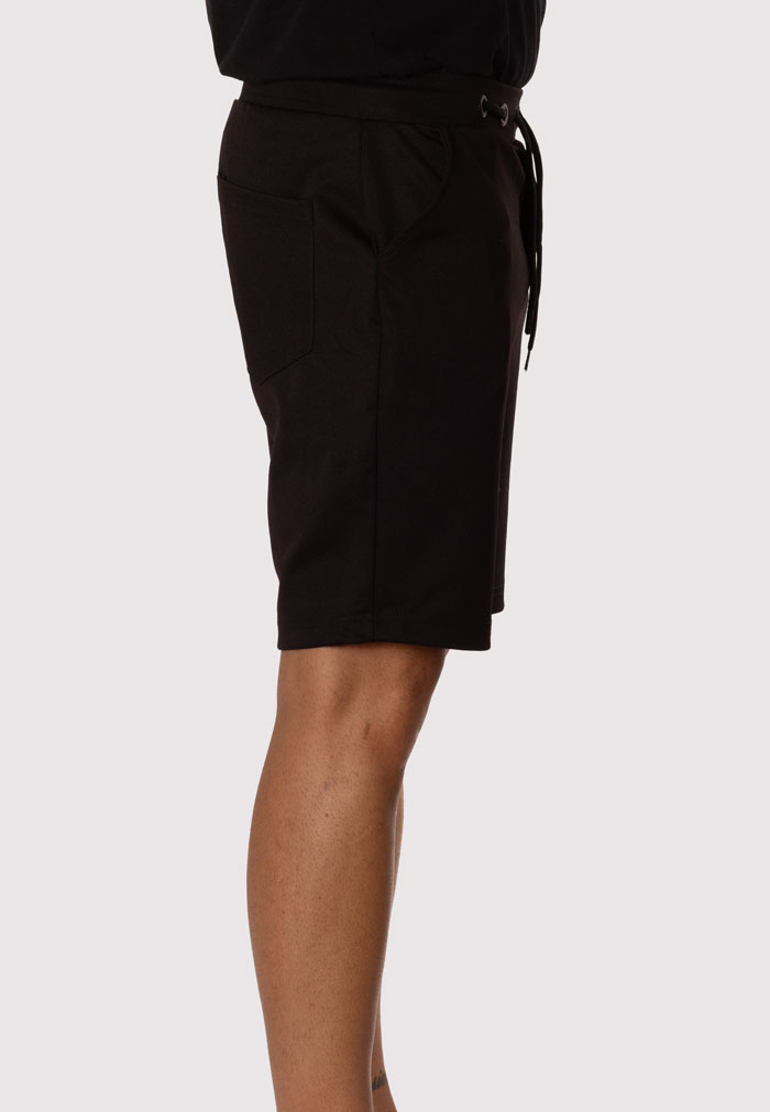 Bermuda Chándal Hombre Negra con Ojales Metálicos Pantalón Corto Deportivo - Image 4
