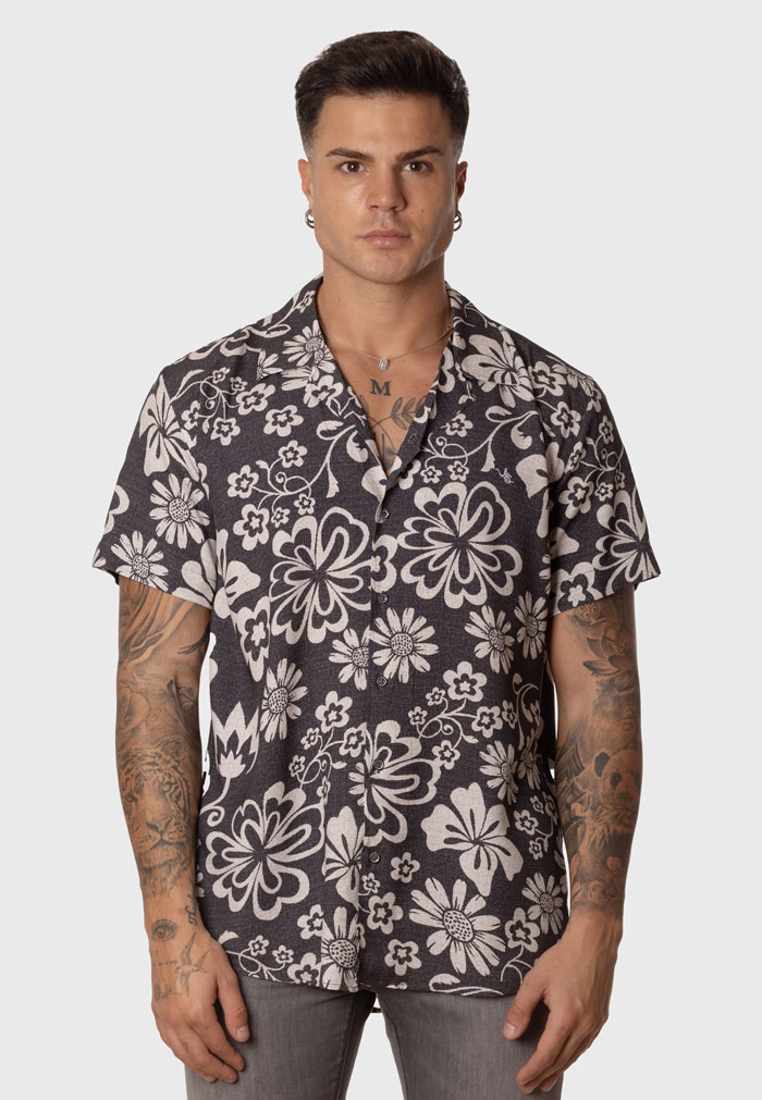 Camisa hawaiana de viscosa con estampado floral