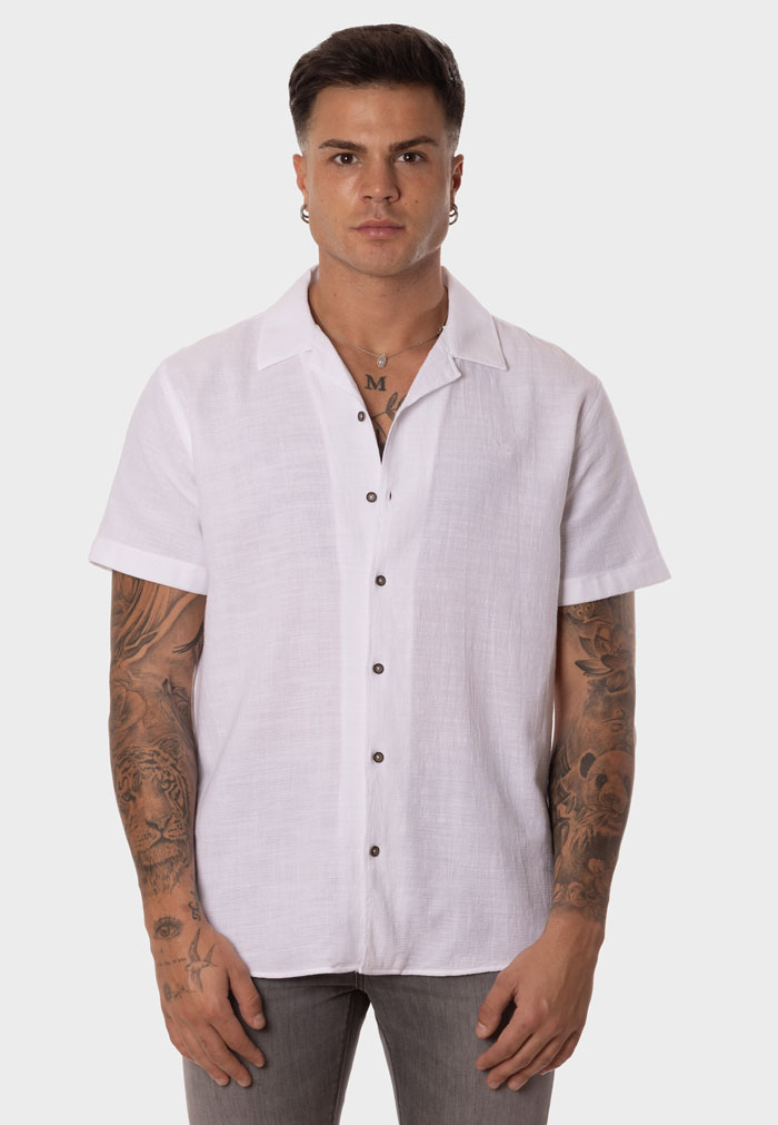Camisa Básica Hombre Blanco