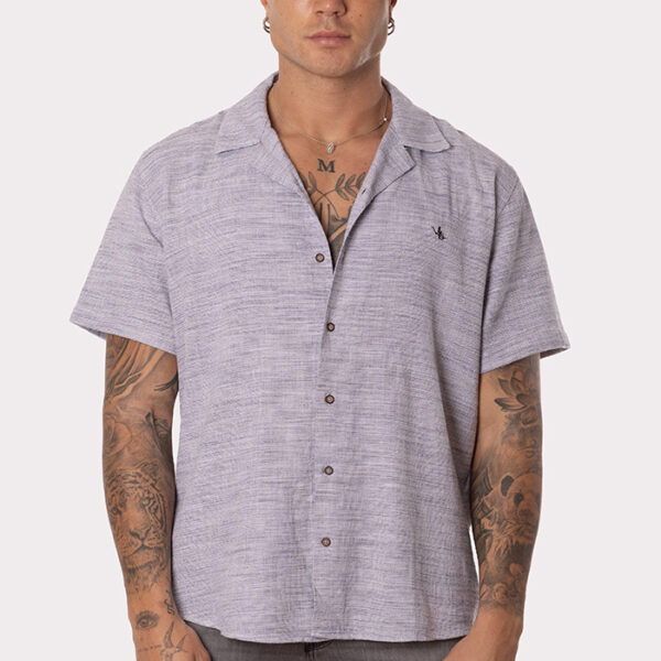 Camisa Básica Hombre Gris