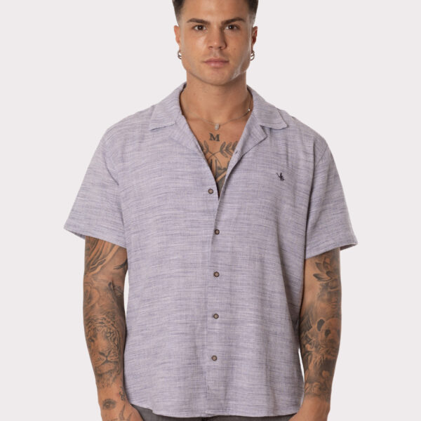 Camisa Básica Hombre Gris