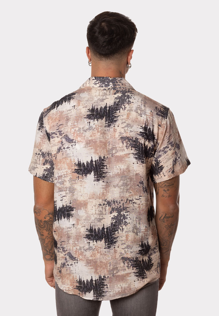 Camisa Hombre Manga Corta Estampado Tierra - Image 3