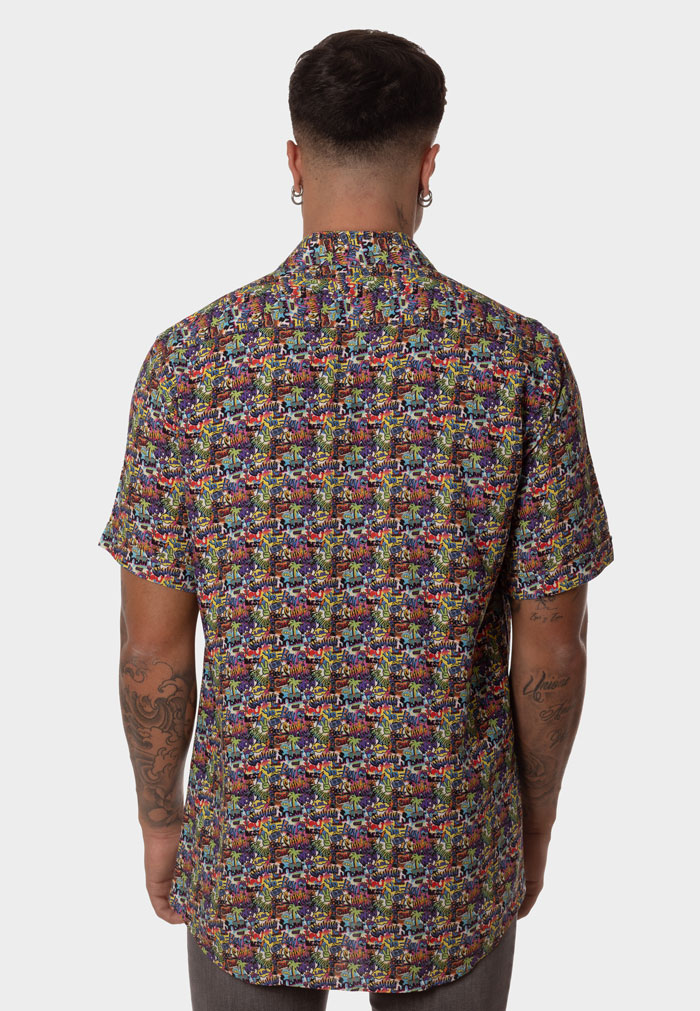Camisa viscosa con estampado graffiti - Image 4