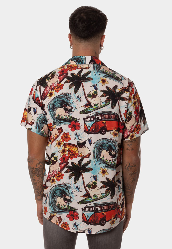 Camisa Hombre Manga Corta SurfingDogs Celeste - Image 3