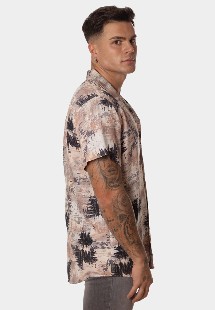 Camisa Hombre Manga Corta Estampado Tierra - Image 4