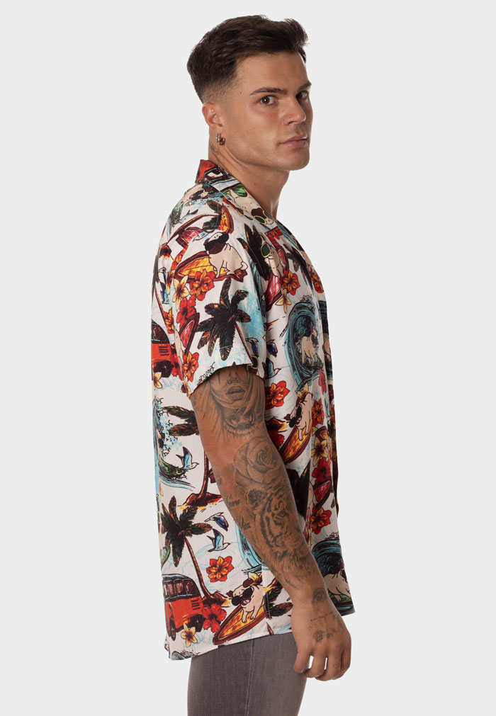 Camisa Hombre Manga Corta SurfingDogs Celeste - Image 4