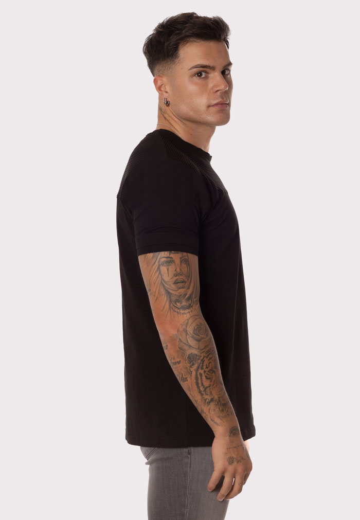 Camiseta Blanca Negra Textura Negro - Image 4