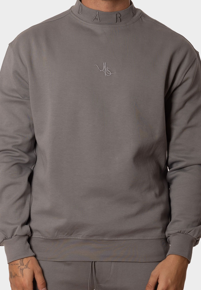 Chándal Hombre Cuello Alto sin Capucha Sudadera y Pantalón Cargo Gris - Image 2