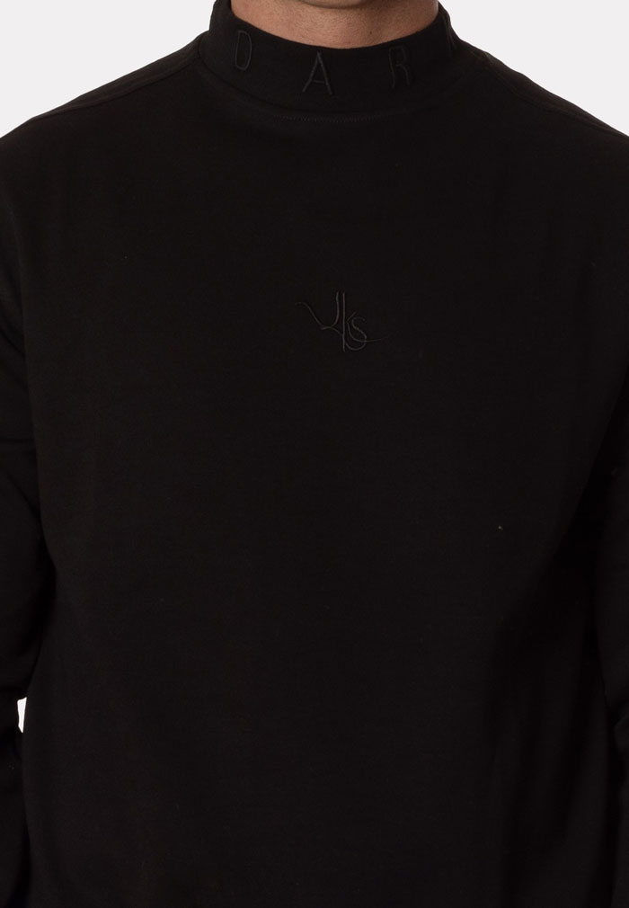 Chándal Hombre Cuello Alto sin Capucha Sudadera y Pantalón Cargo Negro - Image 2