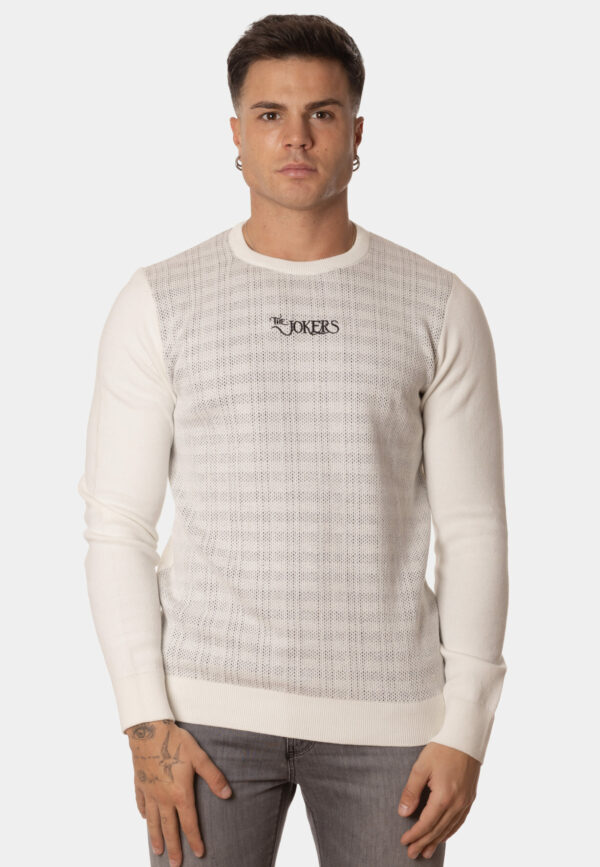 Jersey Hombre Slim Fit Blanco con Grises Logo