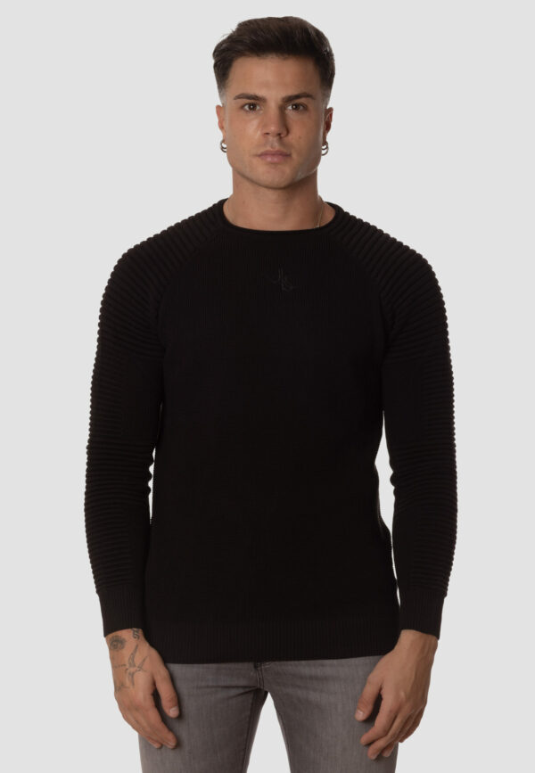 Jersey Hombre Slim Fit  Motero en Negro