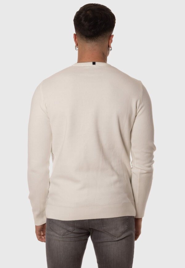 Jersey Hombre Slim Fit Blanco con Grises Logo - Imagen 3