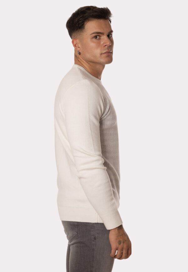 Jersey Hombre Slim Fit Blanco con Grises Logo - Imagen 4