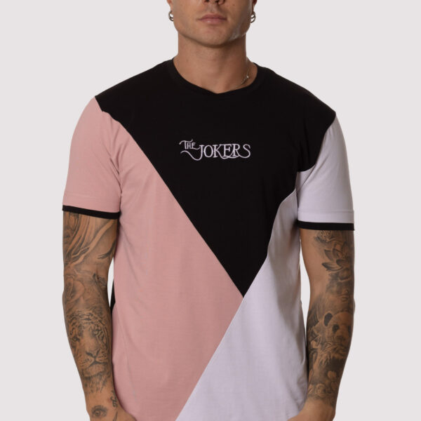 Camiseta Tricolor Hombre Rosa