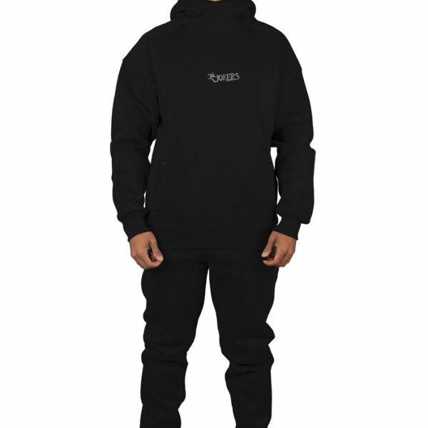 Conjunto de sudadera con capucha y joggers negro