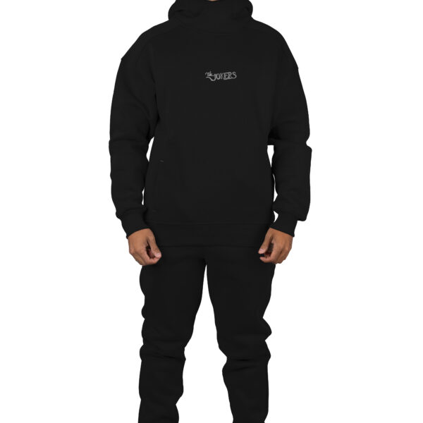 Conjunto de sudadera con capucha y joggers negro