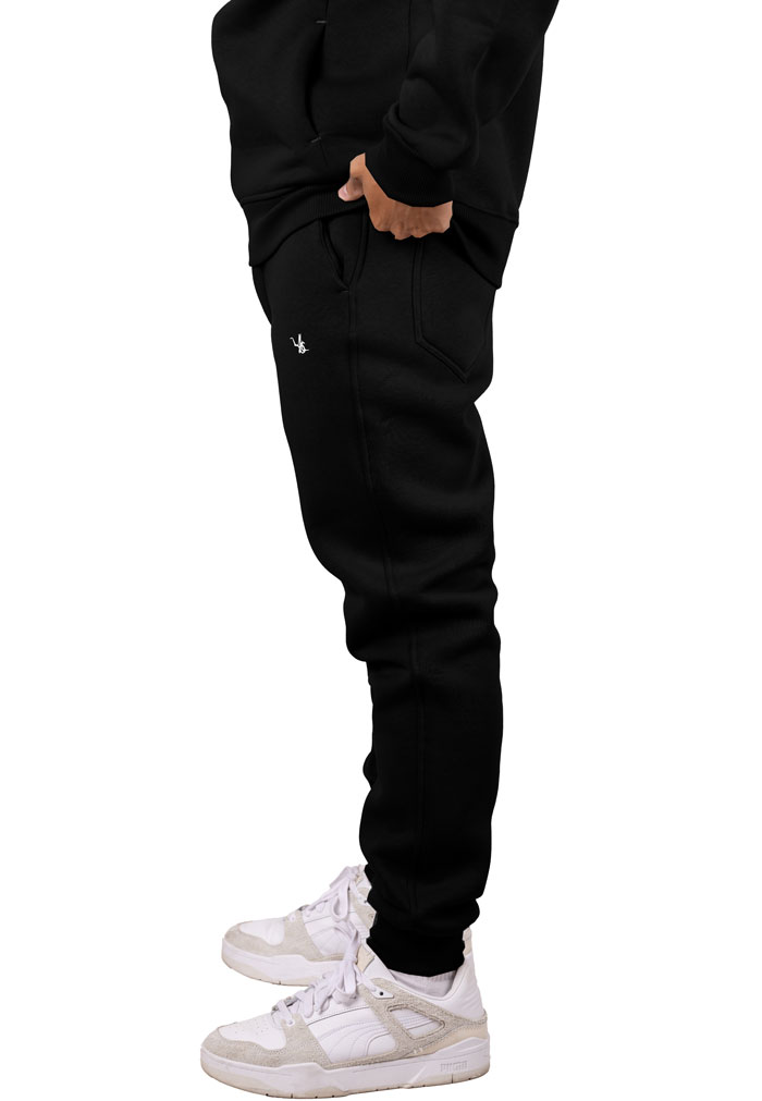 Conjunto de sudadera con capucha y joggers negro - Image 2