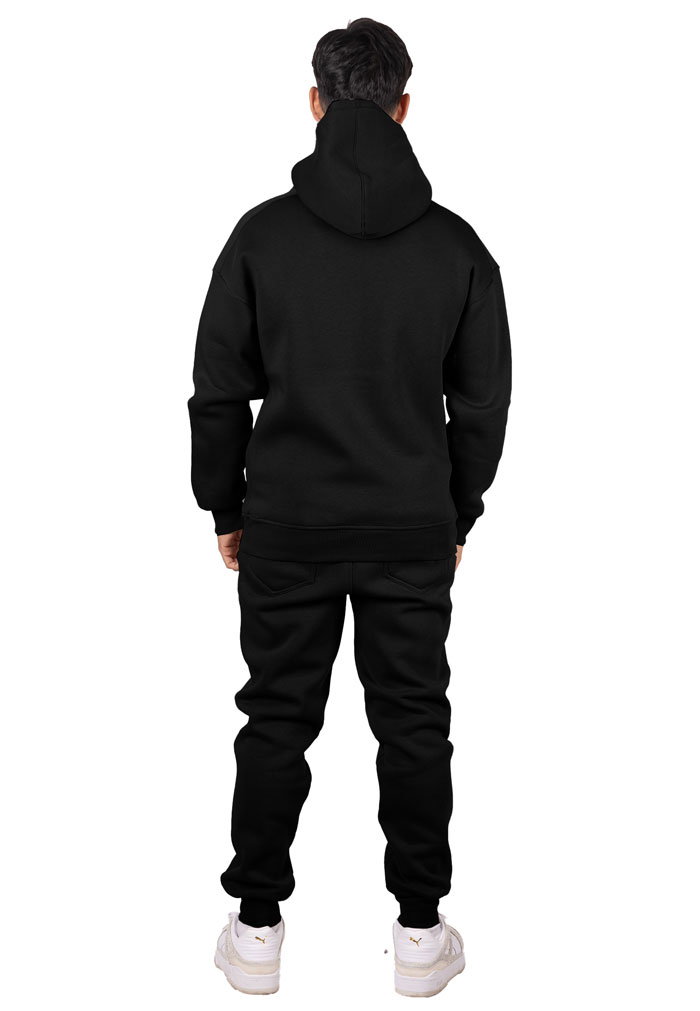 Conjunto de sudadera con capucha y joggers negro - Image 4