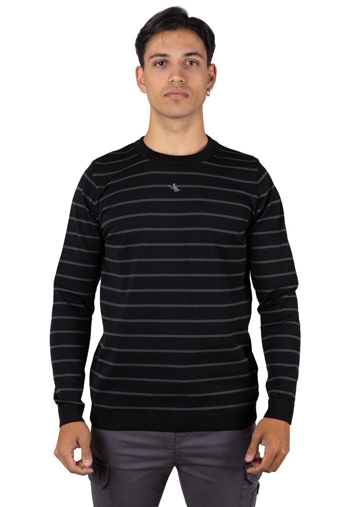 Jersey cuello caja rayas horizontales stretch