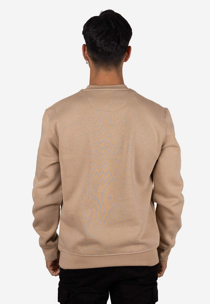 Sudadera cuello caja con refuerzo en hombros camel - Image 3