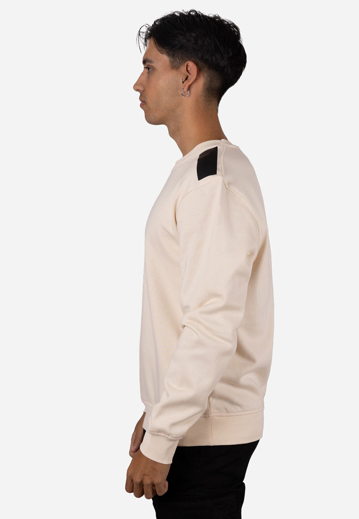 Sudadera cuello caja con refuerzo en hombros crudo - Image 4