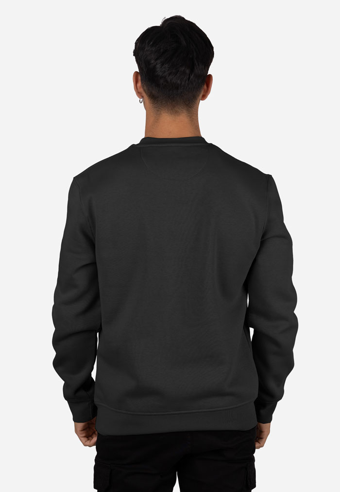 Sudadera cuello caja con refuerzo en hombros negro - Image 3