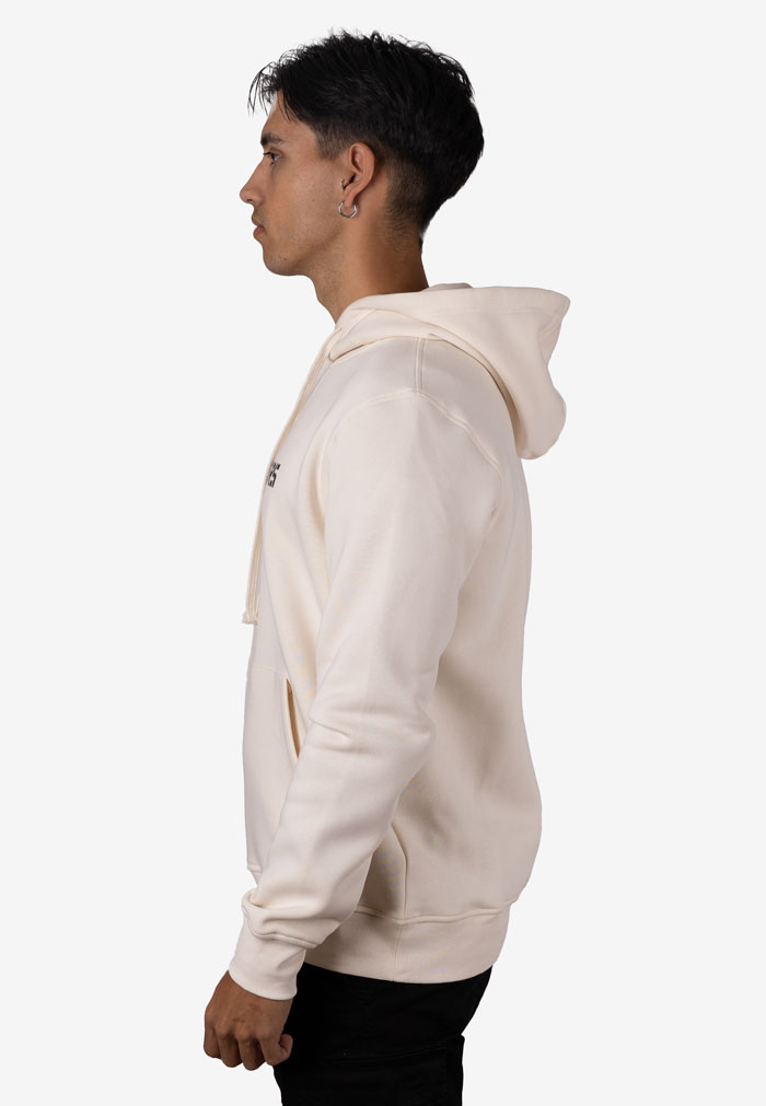 Sudadera con Capucha Blanca con Estampado Frontal y Bolsillo Canguro - Image 4