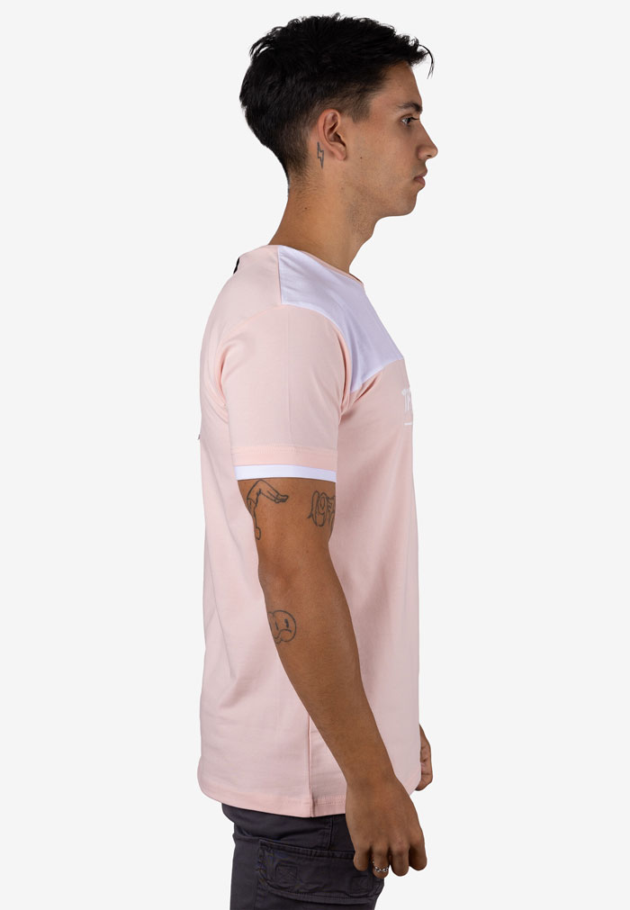 Camiseta bicolor con detalle blanco y logo THE JOKERS Rosa - Image 4