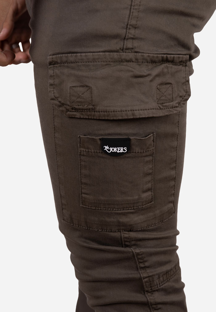Pantalón cargo de gabardina elástica con puño Kaki - Image 2