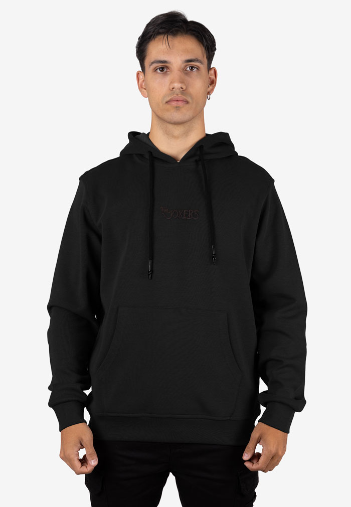 Sudadera Básica con Capucha y Logo Jokers Negro