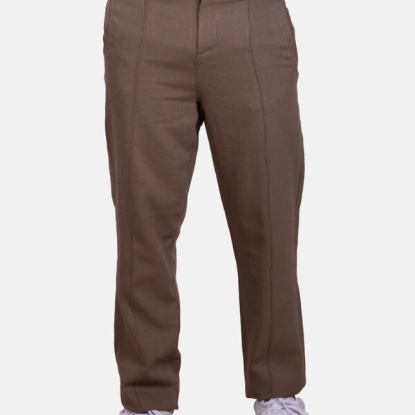 Pantalón baggy de sarga tipo lino vison