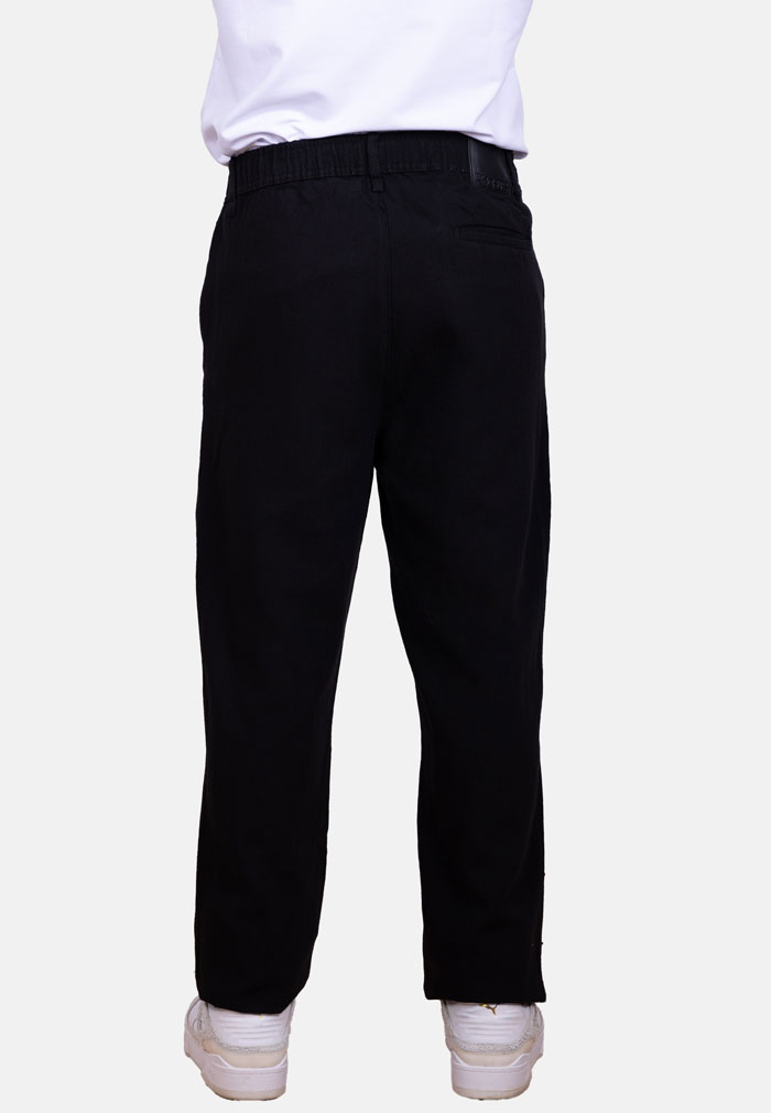 Pantalón baggy de sarga tipo lino negro - Image 3