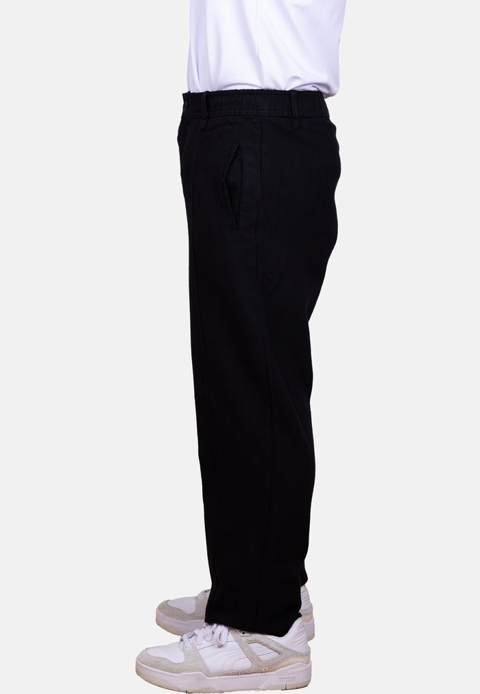 Pantalón baggy de sarga tipo lino negro - Image 4