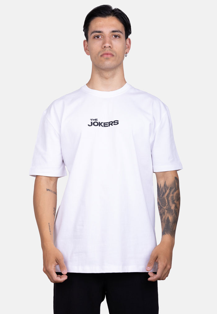 Camiseta oversize blanca estampado The Jokers