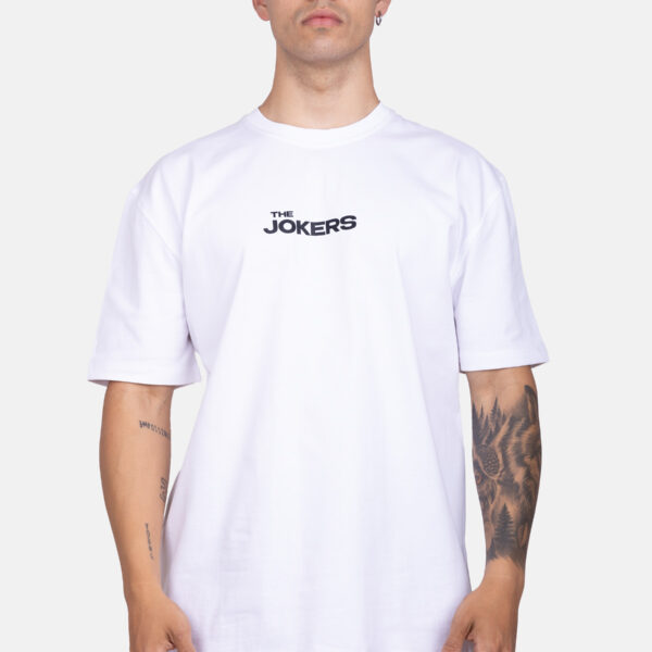 Camiseta oversize blanca100% algodón con estampado The Jokers