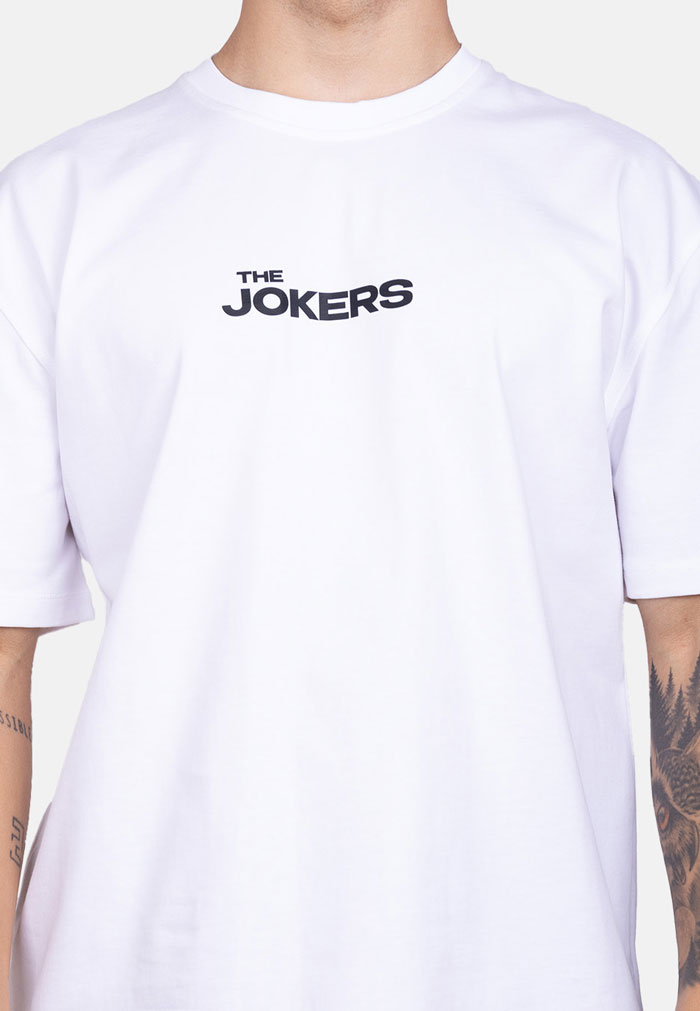 Camiseta oversize blanca estampado The Jokers - Image 2