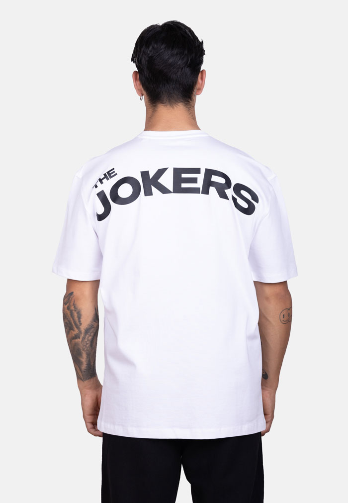 Camiseta oversize blanca estampado The Jokers - Image 4