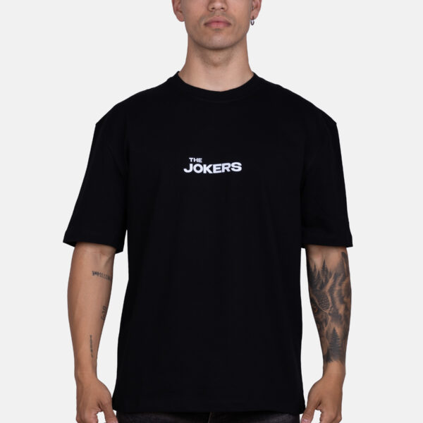 Camiseta oversize negra 100% algodón con estampado The Jokers