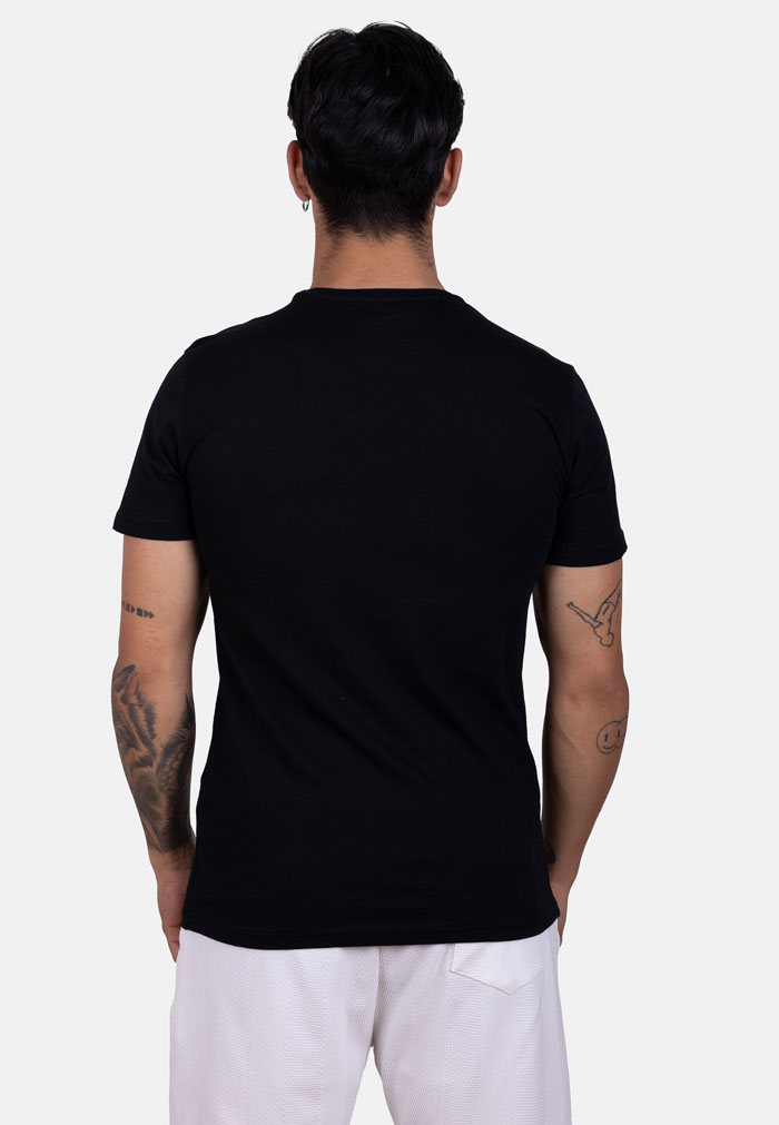 Camiseta oversize negra con logo bordado JKS en contraste - Image 3
