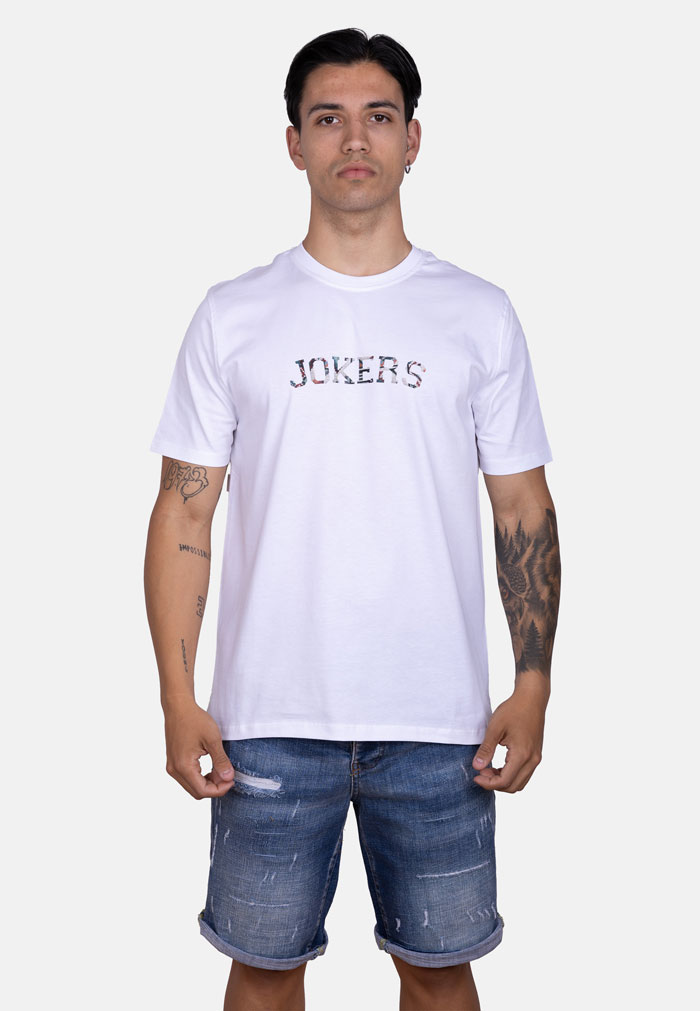 Camiseta con logo JOKERS tribal Blanco
